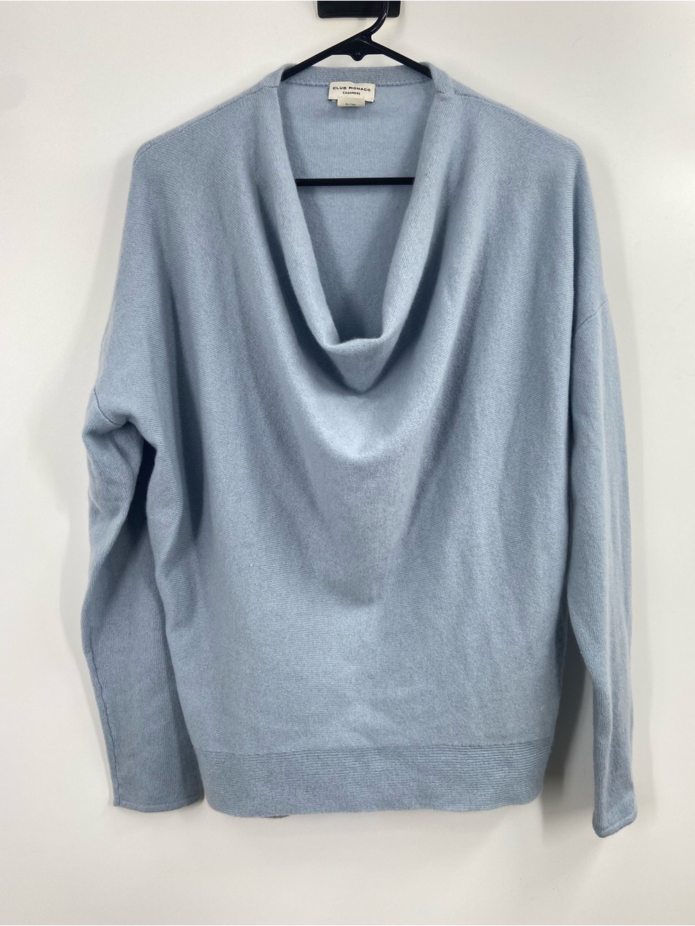 Club Monaco 100% Cashmere Cowl Neck Blue Sweater Women’s Medium